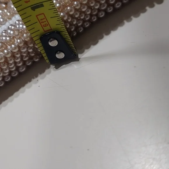 Vintage Pearl Clutch Wristlet Wedding Purse Beaded Handbag - Picture 3 of 5